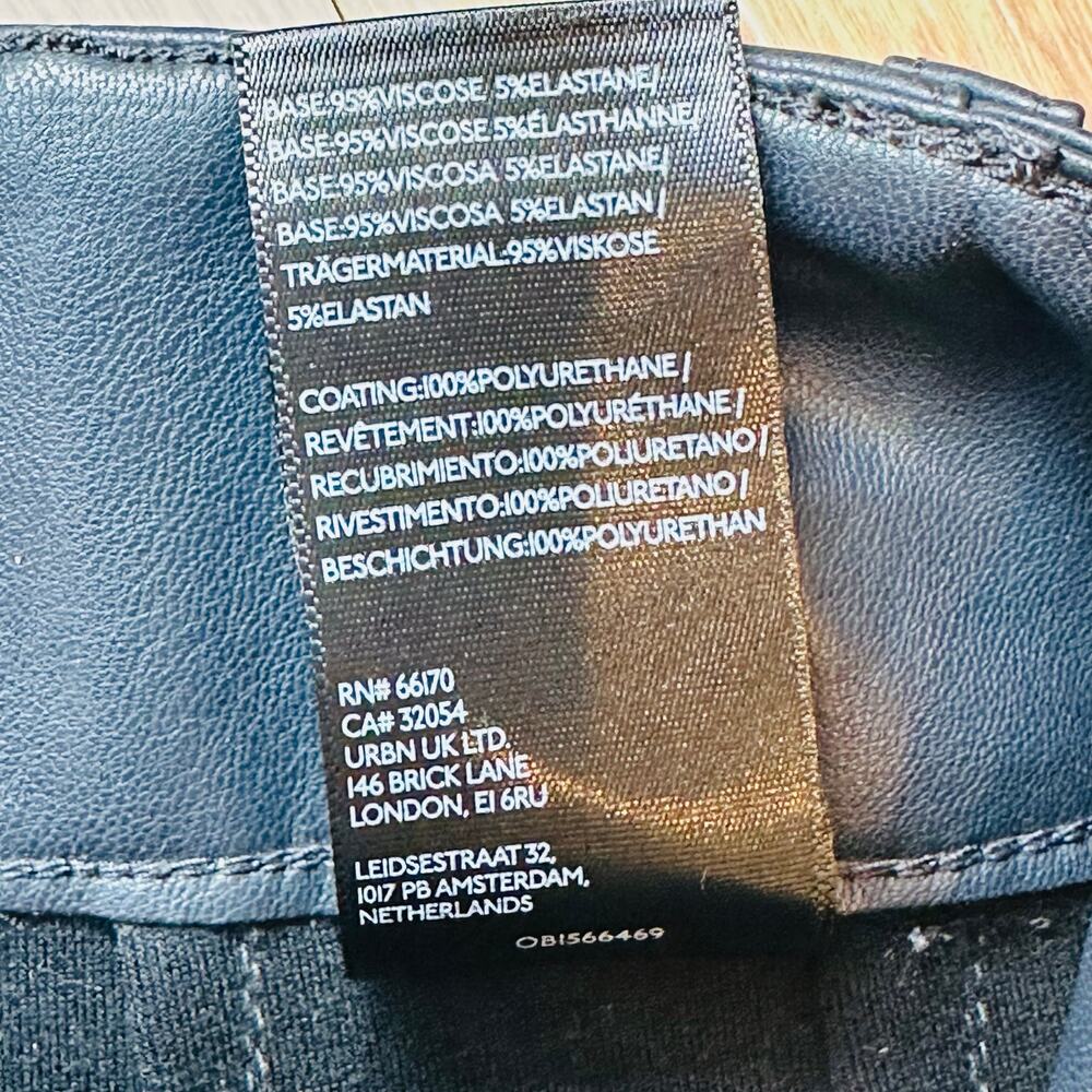 Anthropologie Maeve Colette Black Vegan Leather Wide‑Leg Crop Pants – Sz 28 NWT - Picture 10 of 11